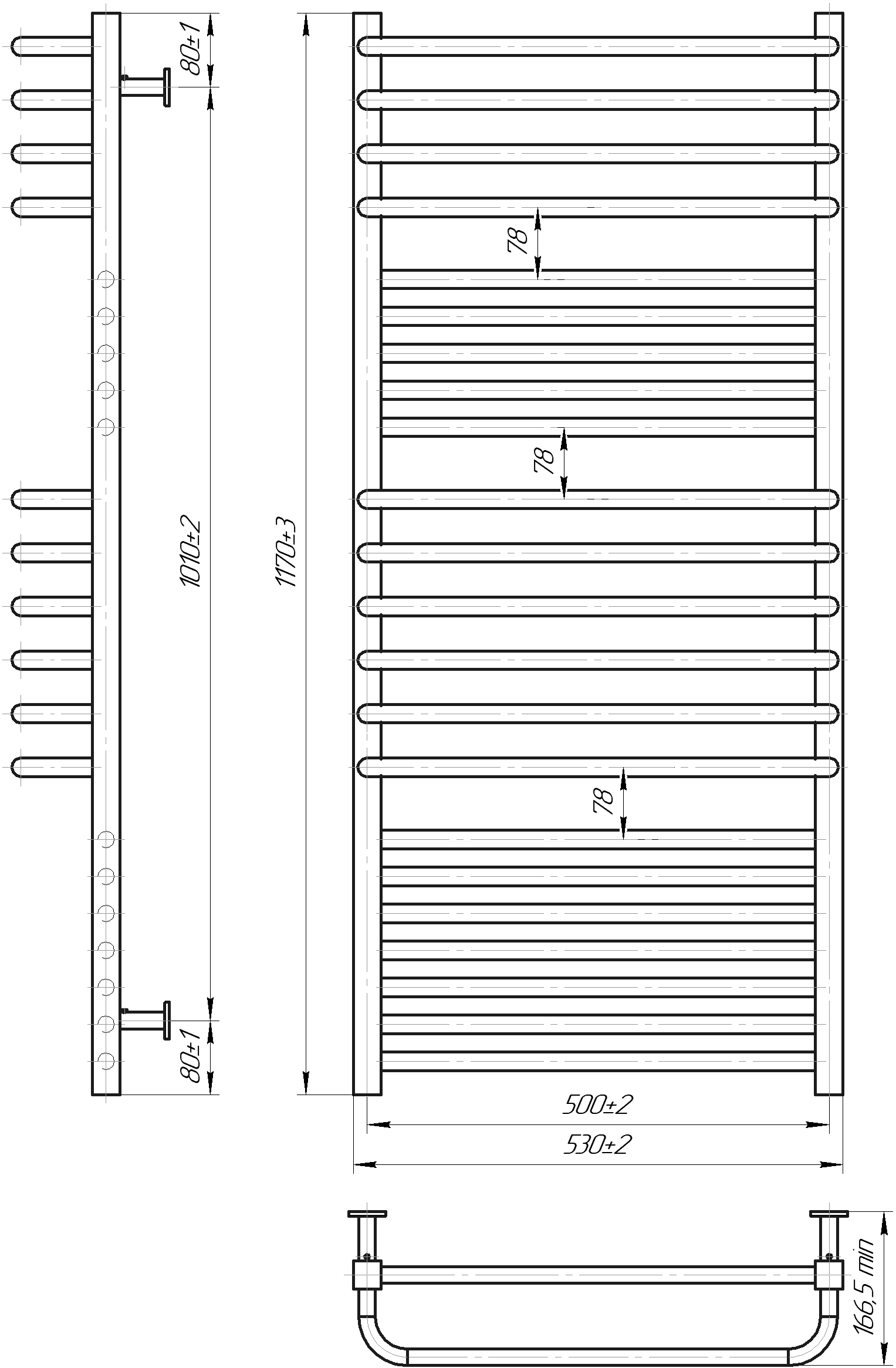 Водяна рушникосушарка Inox Гера-Люкс 1170х530/500 — Фото 3 з 3