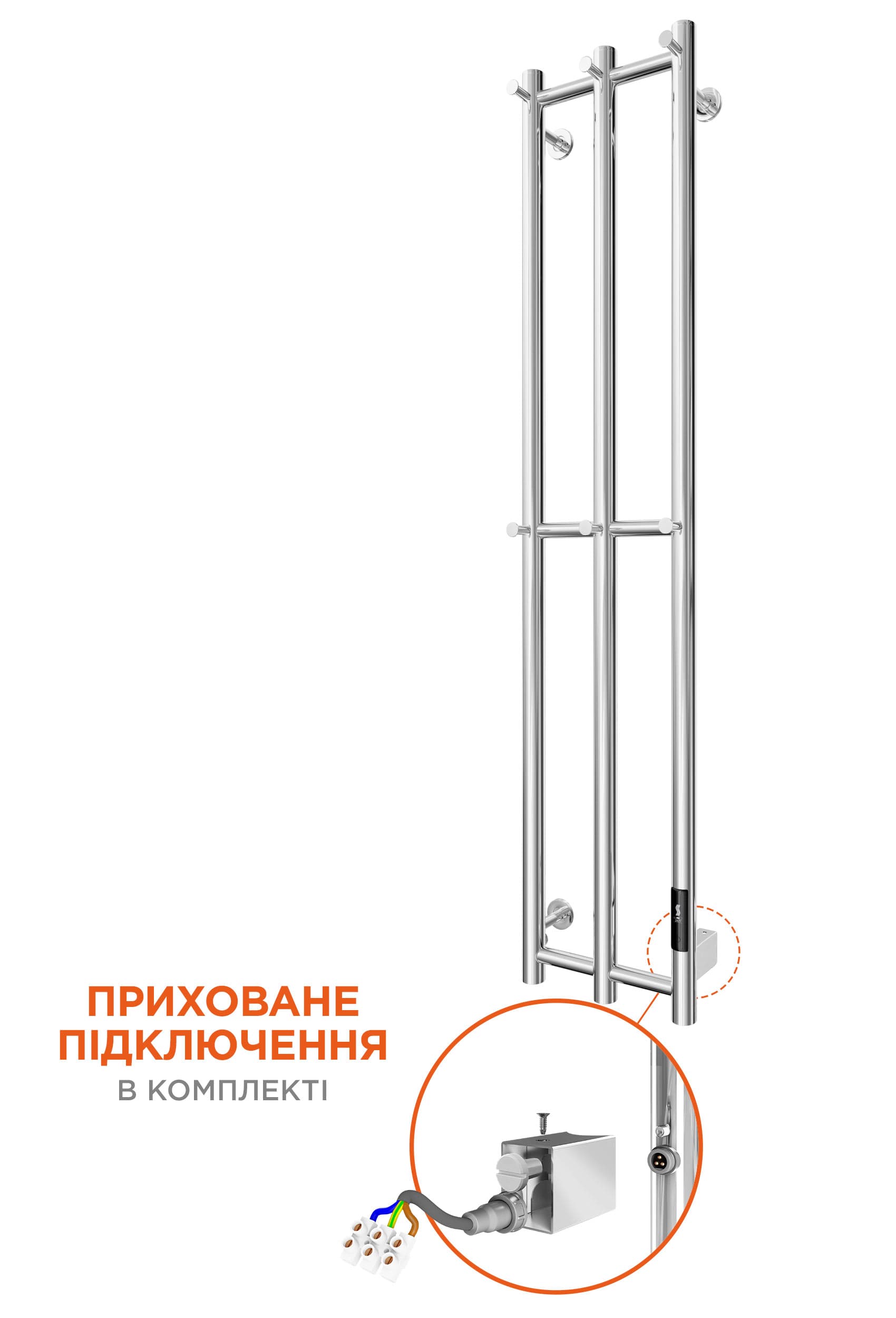 Електрична рушникосушарка e-INOX Соле 1170х250 TR 2.0 K (Чорний мат) — Фото 4 з 5