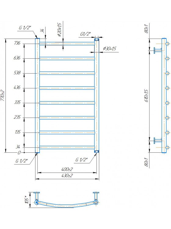 INOX Классик 770х430/400 preview