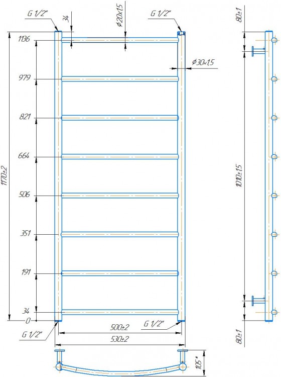 INOX Классик HP 1170х530/500 preview