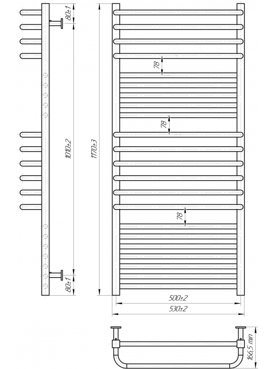 Водяной полотенцесушитель INOX Гера-Люкс 1170х530/500 preview