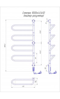 Електрична рушникосушарка Електра-І 1000x445/150 TR чорний мат