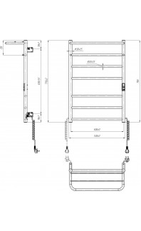 Електрична рушникосушарка Home-І  770х530/240 TR К білий мат