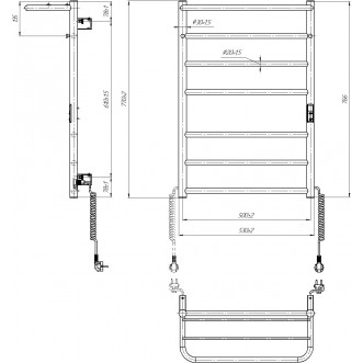 Електрична рушникосушарка Home-І 770х530/240 TR К білий глянець Електрична рушникосушарка Home-І 770х530/240 TR К білий глянець