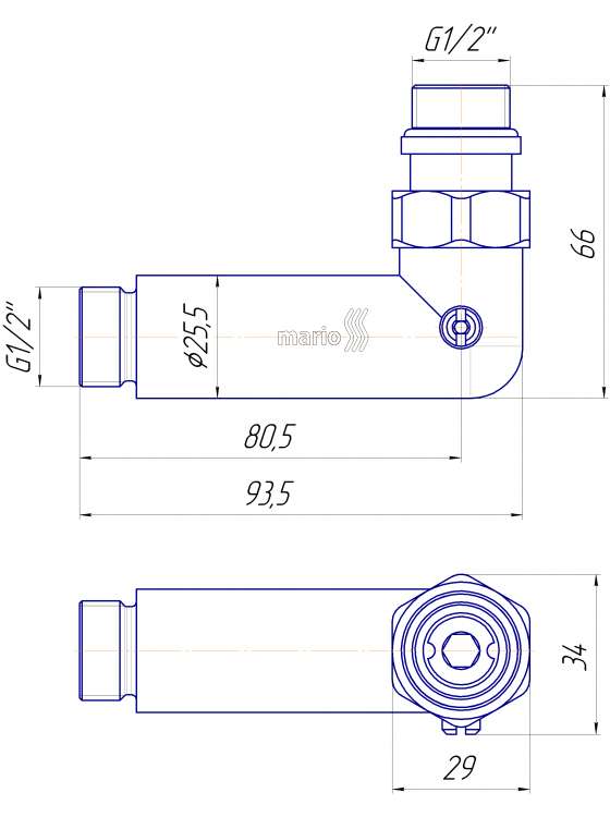 Кран угловой запорный , G1/2″ комплект 2шт preview