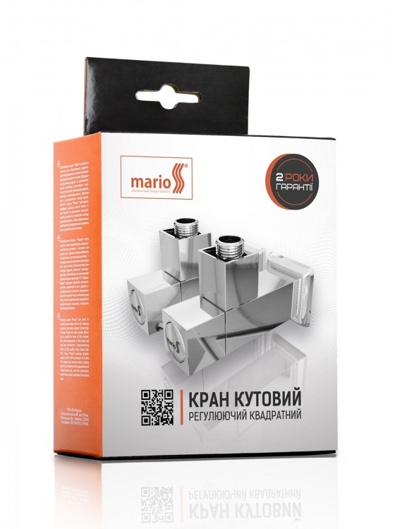 Кран кутовий квадрат, G1/2″ комплект preview