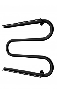 Водяна рушникосушарка Змійка 25  525х600/500 + полички чорний мат