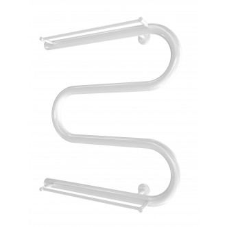 Електрична рушникосушарка Змійка 30 530х500/500 + полички білий глянець Електрична рушникосушарка Змійка 30 530х500/500 + полички білий глянець