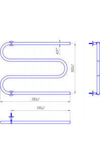 Водяна рушникосушарка Змійка 25  525х700/500 золото