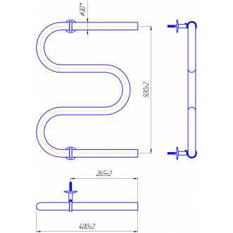 Електрична рушникосушарка Змійка 30 530х400/500 білий глянець Електрична рушникосушарка Змійка 30 530х400/500 білий глянець