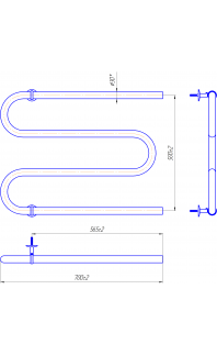Водяна рушникосушарка Змійка 30  530х700/500 чорний мат
