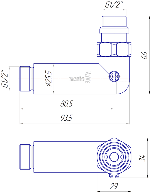 Кран кутовий запірний, G1/2″ комплект - Зображення 6