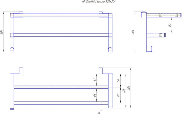 Полиця HF Sheffield 520x204 профільна - Зображення 5